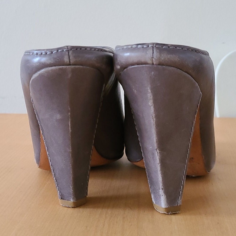 Belle Sigerson Morrison Grey Leather Mules - sz 7 - Picture 4 of 13